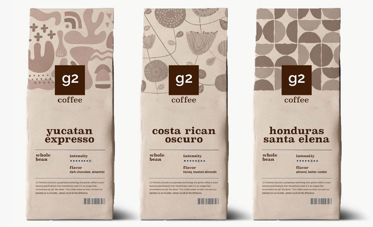 g2 coffee product packaging