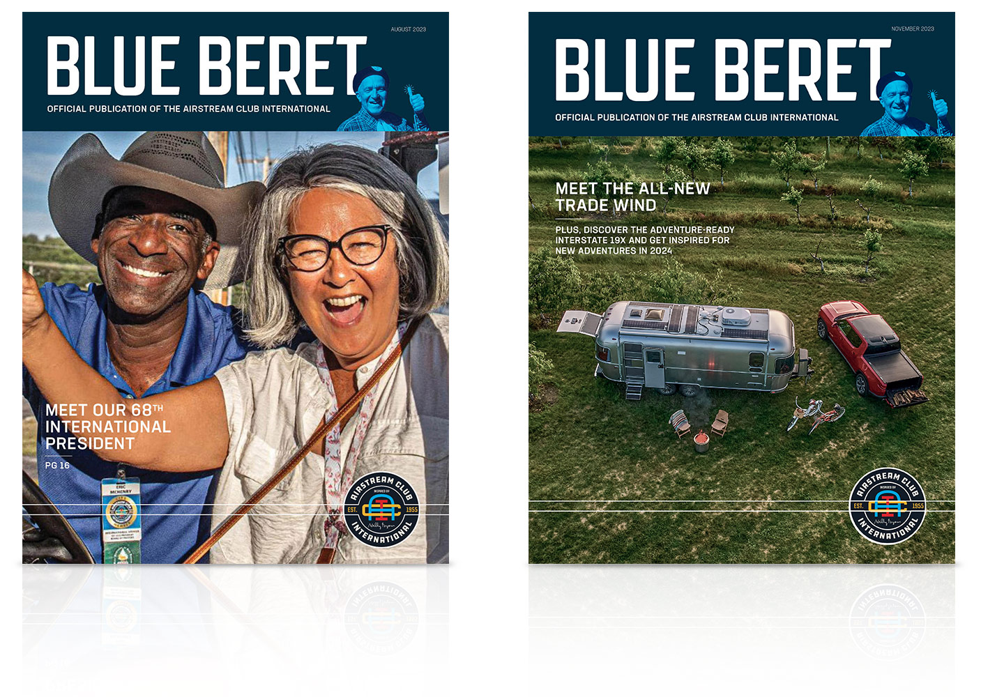 Airstream Club International Blue Beret Newsletter Redesign 